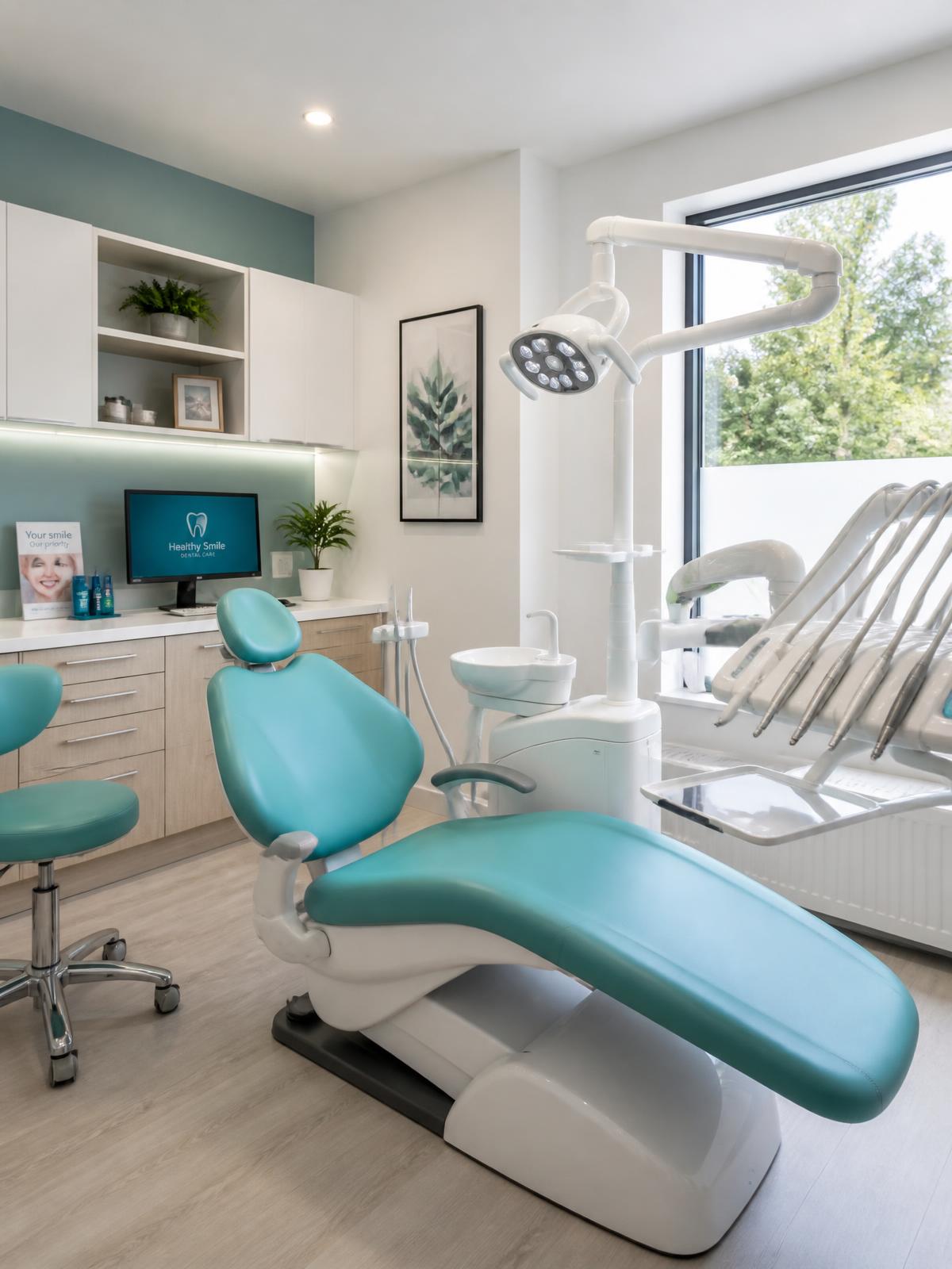 Modern dental clinic treatment room at ACHYUTHA DENTAL